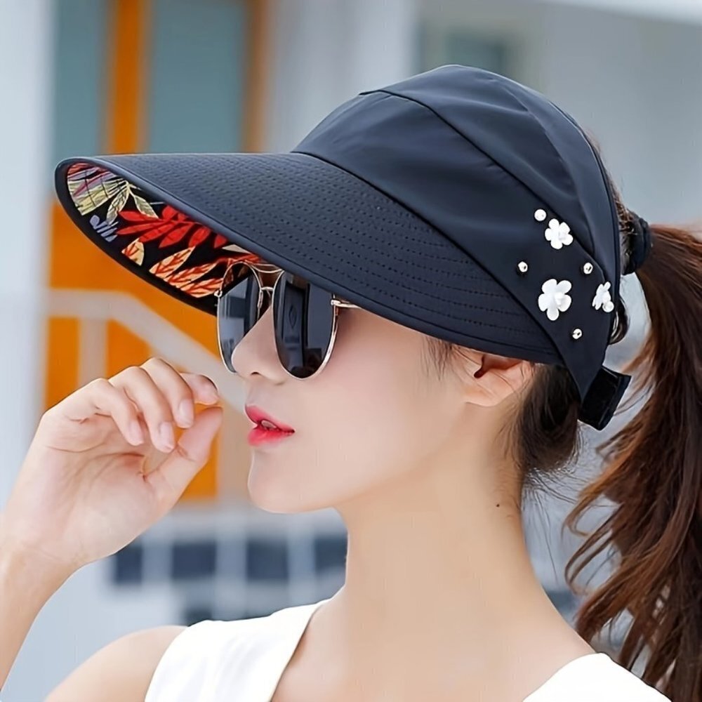 Travel Passions - Black Foldable Sun Hat